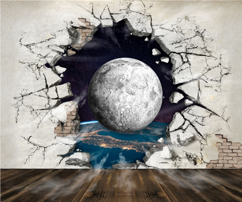 Skylė sienoje, į kosmosą