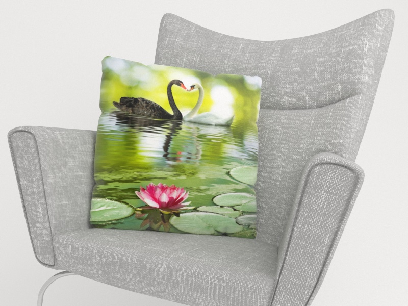 Pillowcase Black and White Swans 