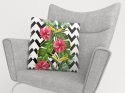 Pillowcase Tropical Leaves and Hibiscus Flowers
