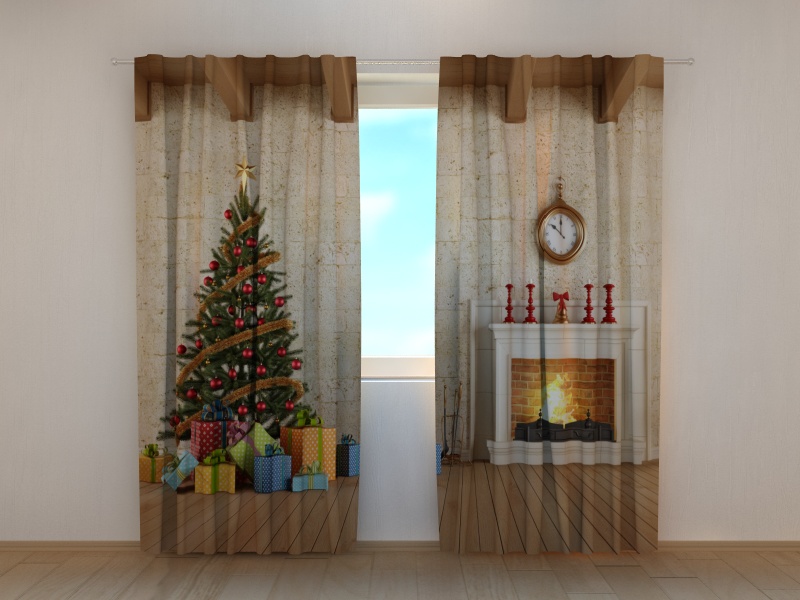 Užuolaidos Naujųjų metų interjeras