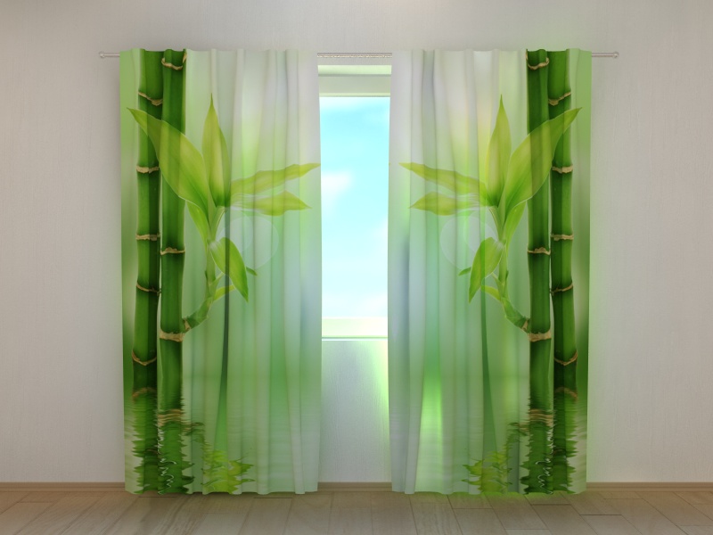 Photo curtains Green Bamboo