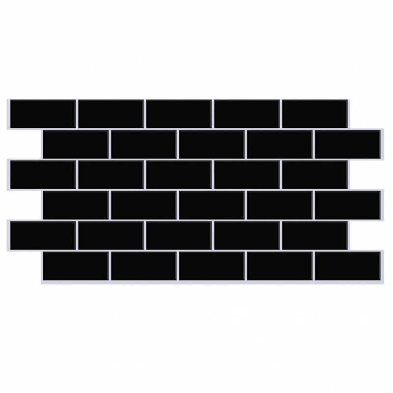 PVC plokštė TP10025505 Blokas juoda, balta siūlė