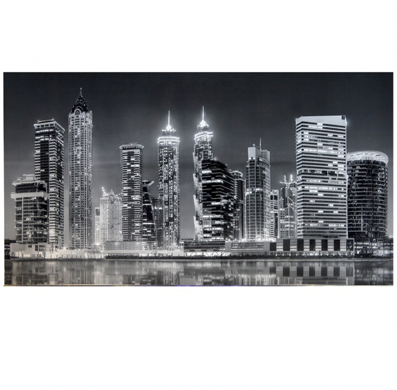 PVC prijuostės plokštė TP10019803 Vakaras Dubajus b/w